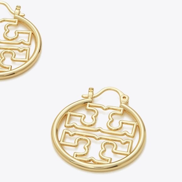 Tory Burch Miller Wire Small Hoop Earrings in Gold (Brand New with Dust Bag) - Picture 7 of 8